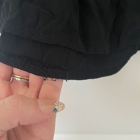 Mango Black Peplum Blouse – Size XS, Crew Neck, Loose Fit, Elegant Casual - Picture 6 of 9